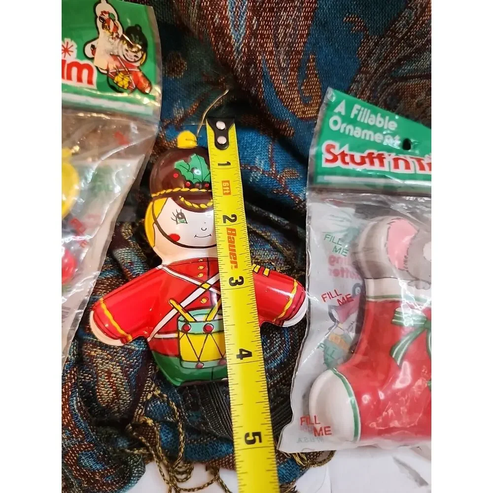 VTG Stuff N Trim Fillable Christmas Ornaments Made In USA Hard Plastic Lot Of 3